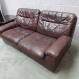 Leather sofa 2 places DS66 De Sede years 70/80