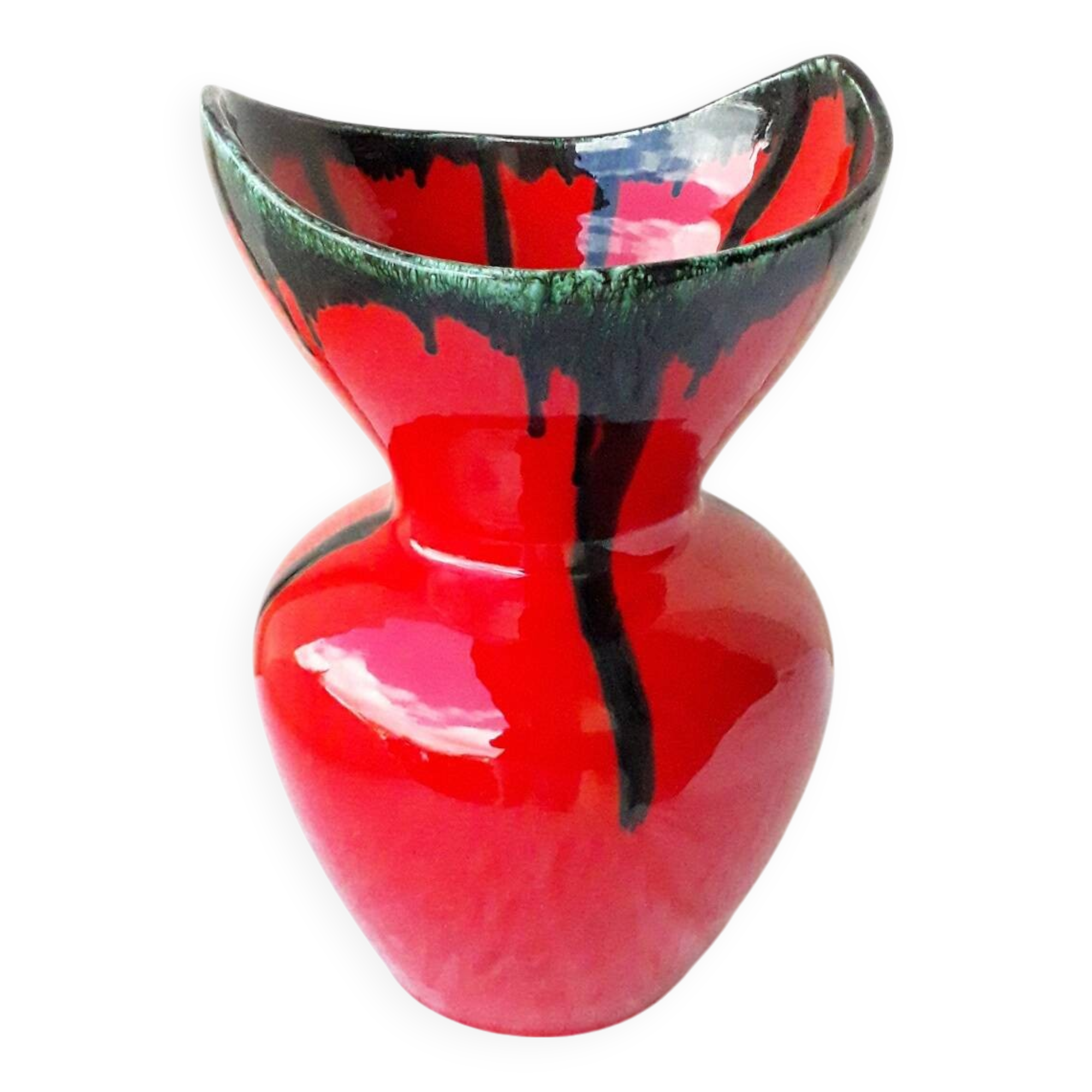 Vase rouge céramique