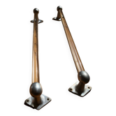 Art Deco towel rack in glass and aluminum