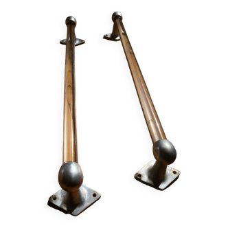 Art Deco towel rack in glass and aluminum
