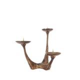 Vintage brutalist bronze candlestick Kunsthaus Kopp 1960s
