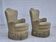 1970s, pair of Danish armchairs, original condition, green furniture velour.