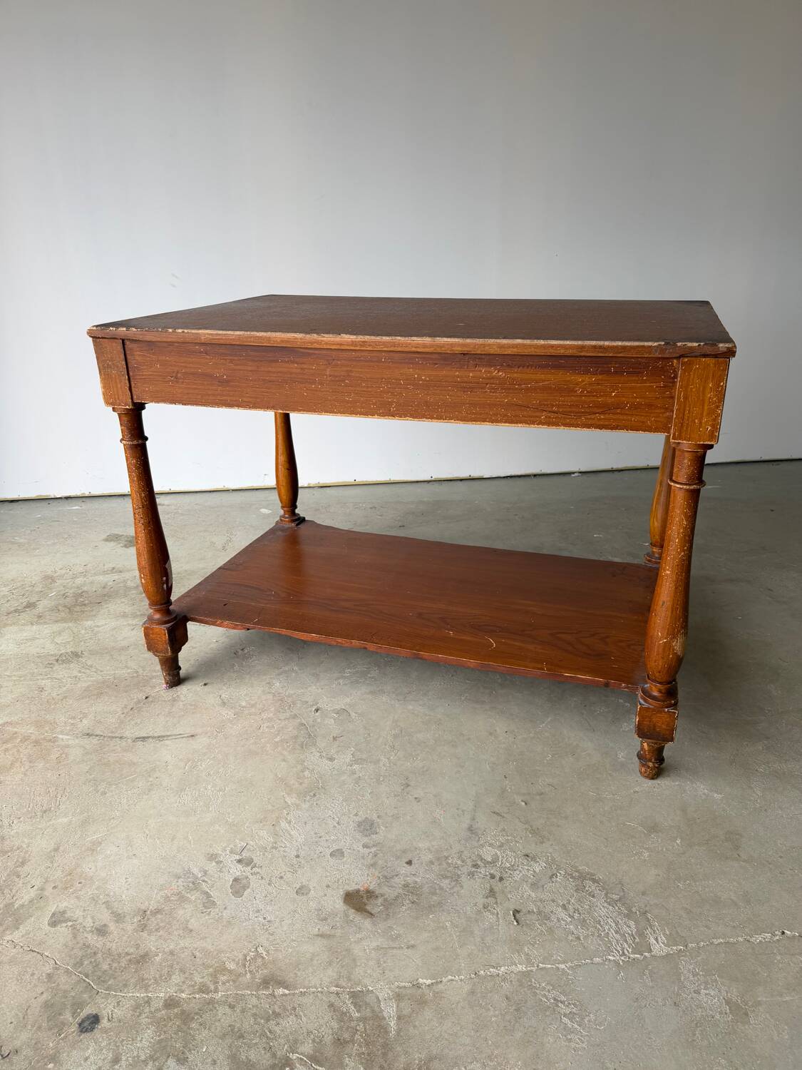 Old work table / draper from a wooden haberdashery.