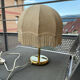 Vintage table lamp with fringed shade – gilded brass – 1970s