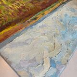 HST painting "Countryside landscape" Fields and valley in summer