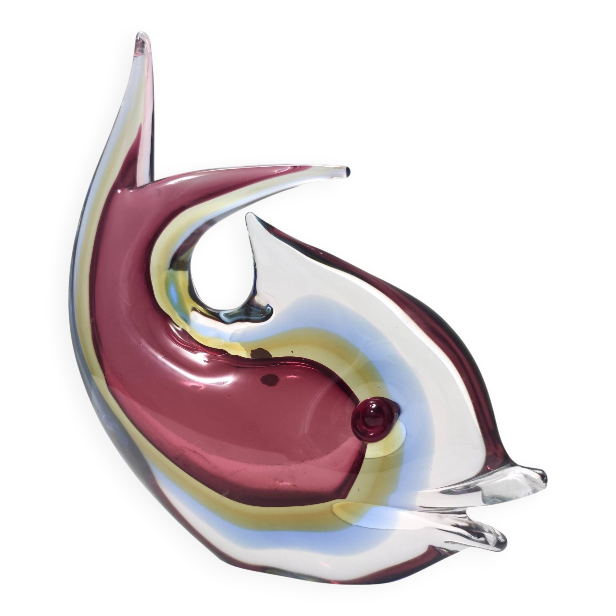 Sommerso Murano Glass Vase Ascribable to Poli for Seguso, Italy