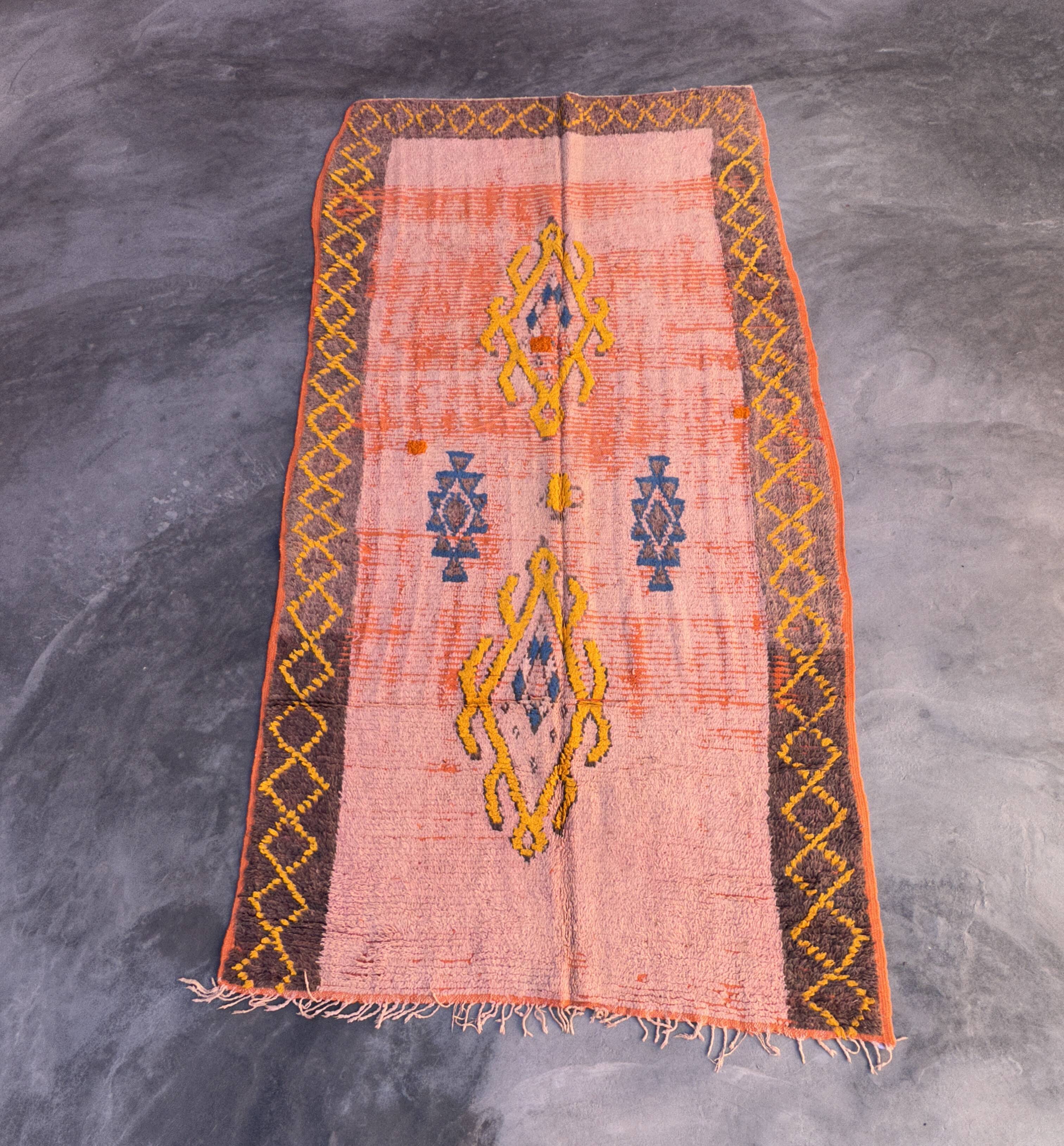 Tapis Marocain Boujad orange - 146 x 283 cm