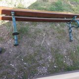 Old garden bench with cast iron feet