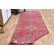 Tapis vintage turc Oushak fait à la main en laine et coton rose, années 1970