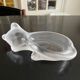 Vide poche chat en cristal dépoli