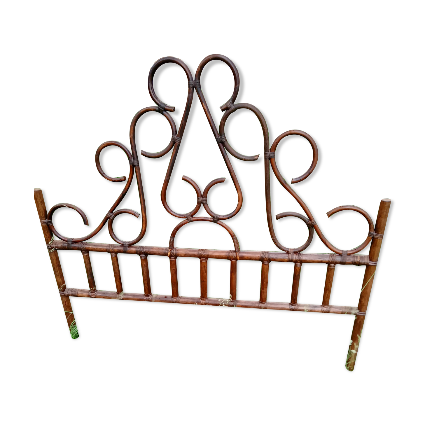 Curved wooden headboard