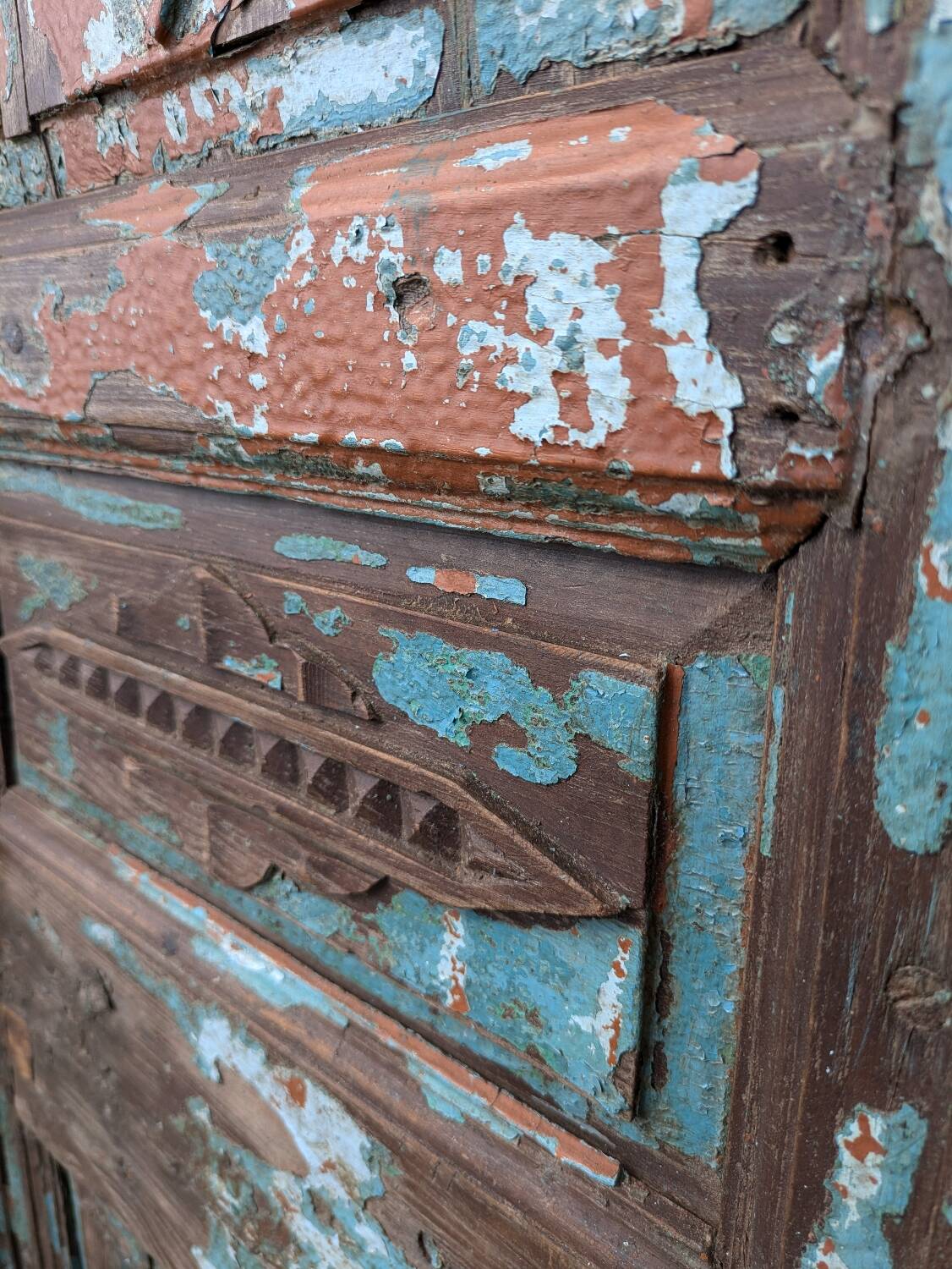 Antique Indian door in solid teak