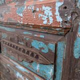 Ancienne porte indienne en teck massif