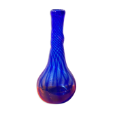 Vase soliflore en verre soufflé bullé bleu