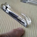 6 old and large crystal knife holders in Art Deco style