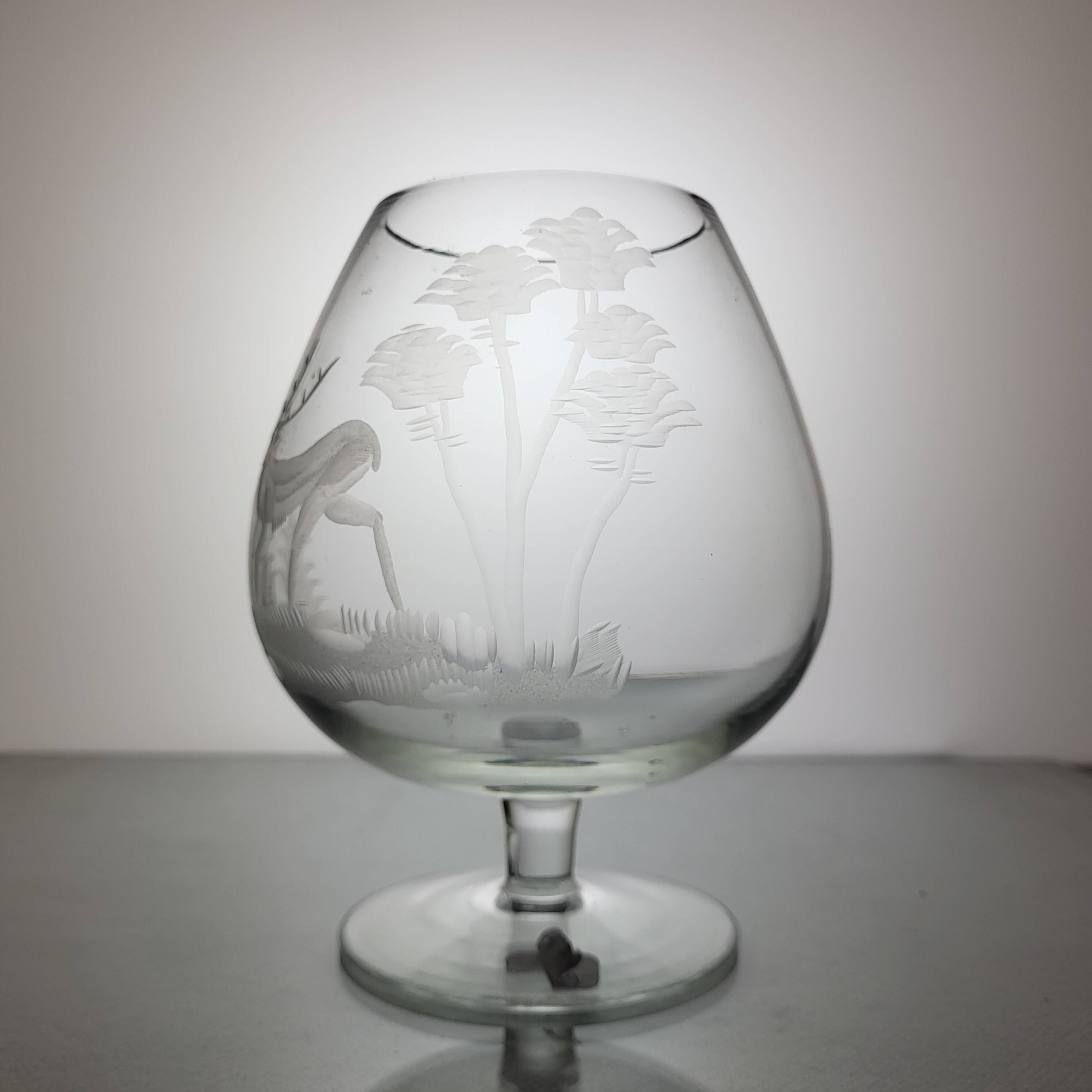 6 crystal cognac glasses