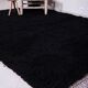 Handmade black wool Berber rug, size 150 x 250 cm