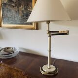 Hollywood Regency brass table lamp, Tommaso Barbi Italy 1970s