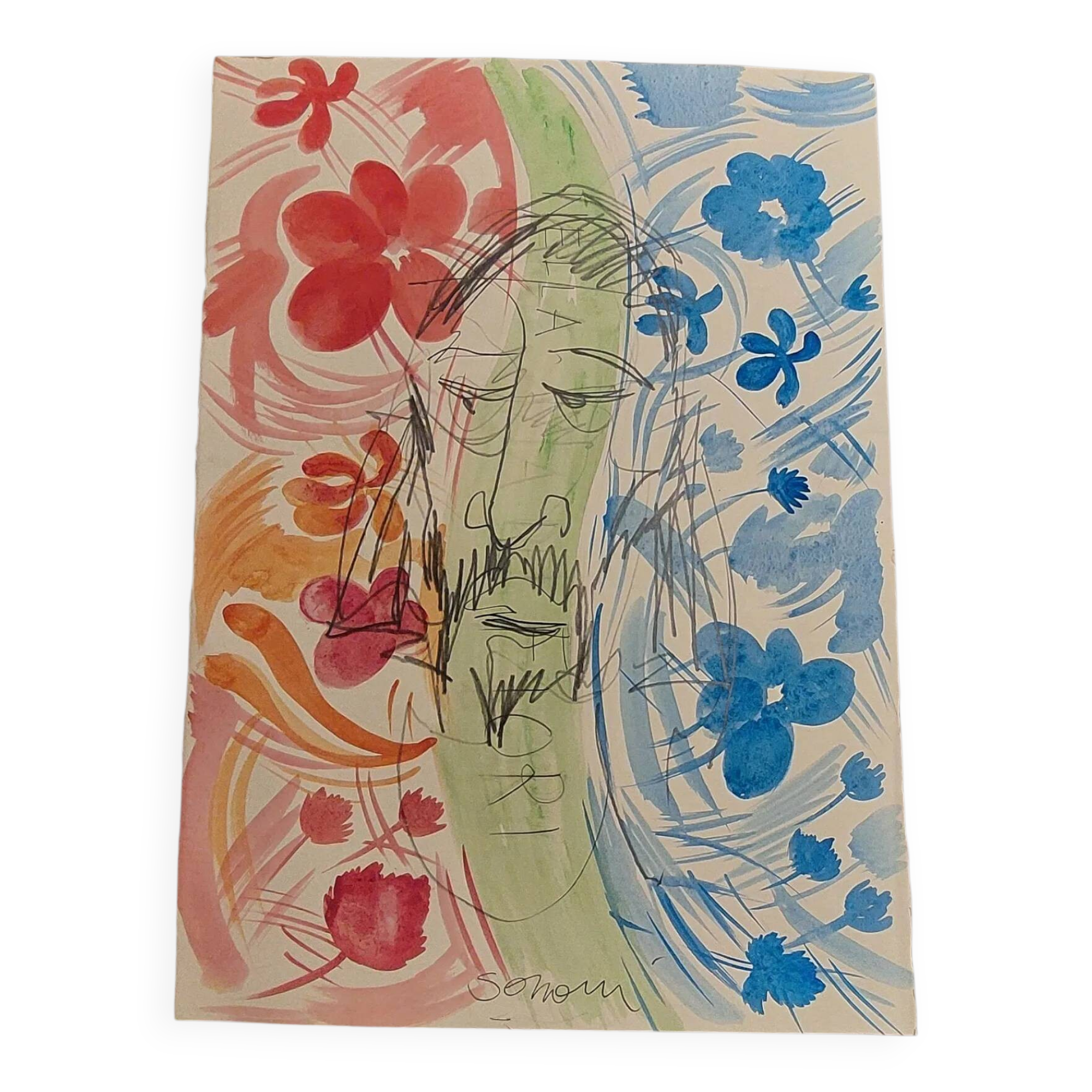 Watercolor by Pietro Soriani, pencil on paper, 2000s