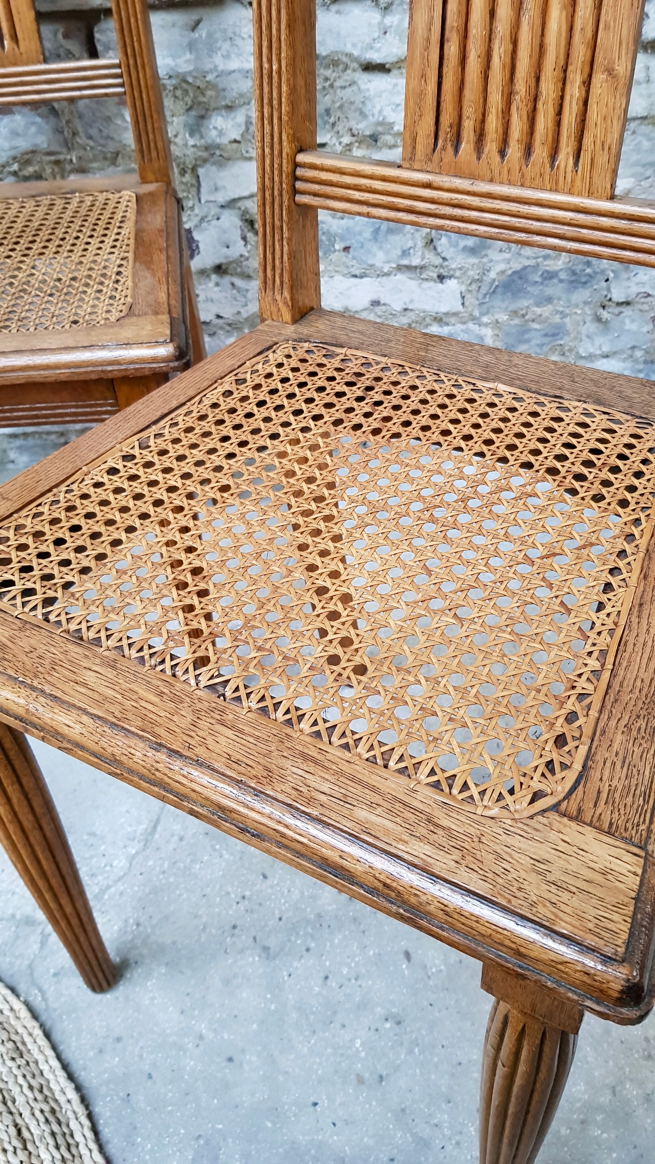 Lot 4 art deco cans chairs