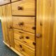 English chest of drawers, solid pine sideboard, 7 drawers and 2 doors