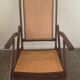 Folding wooden rocking chair and cannage from the 70s