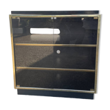 Vintage black and gold TV cabinet from the 70s/80s