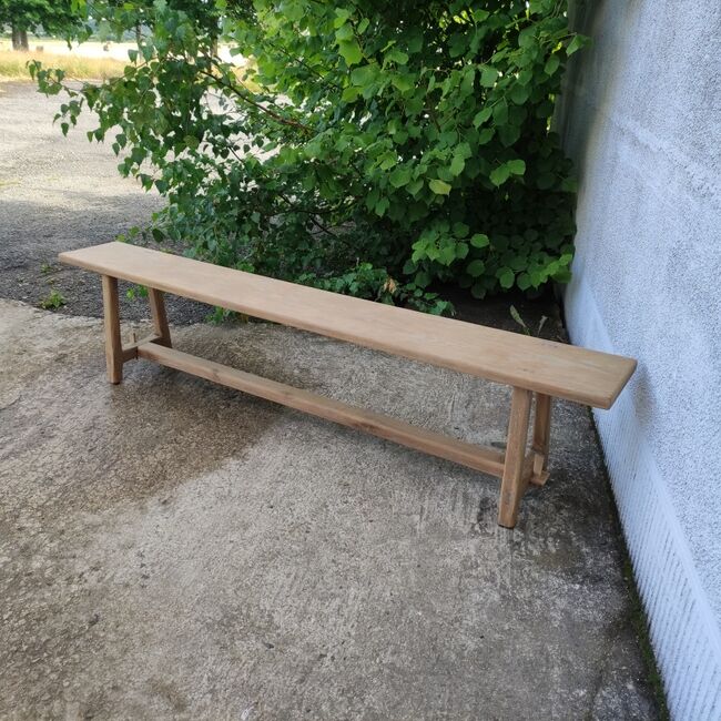 Large oak farmhouse bench