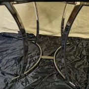 Smoked glass octagonal table from the early 1970s.