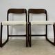 Set of 2 Baumann sled chairs in wood and terry fabric, 60s design