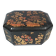 Ancient Japanese large lacquered wooden tea box with 2 tin compartments C99