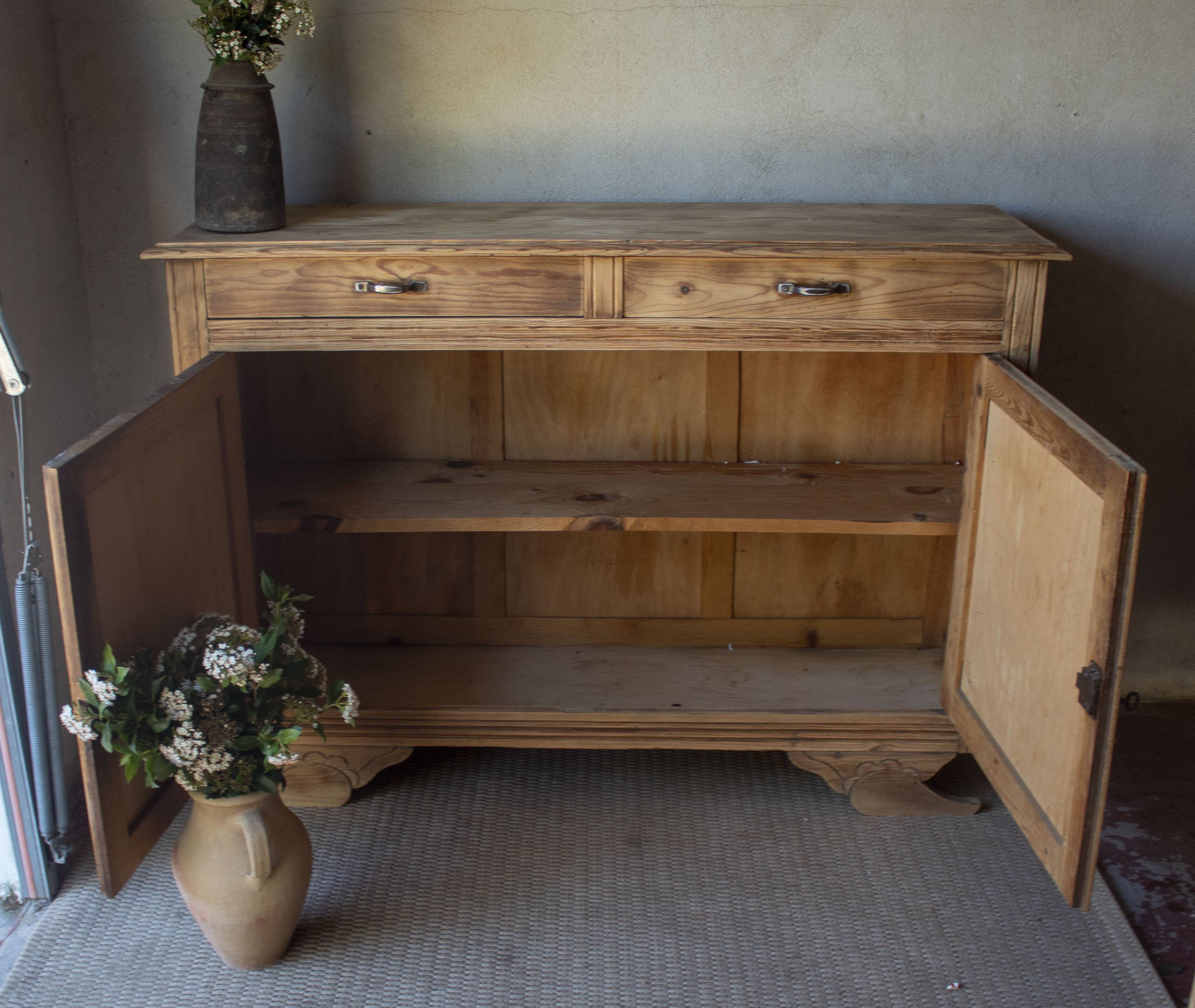 Buffet bas Art déco en bois massif