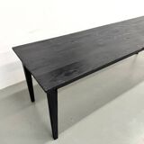 Large 1950s Farm Table in Burnt Wood (Shou Sugi Ban) – L245 cm