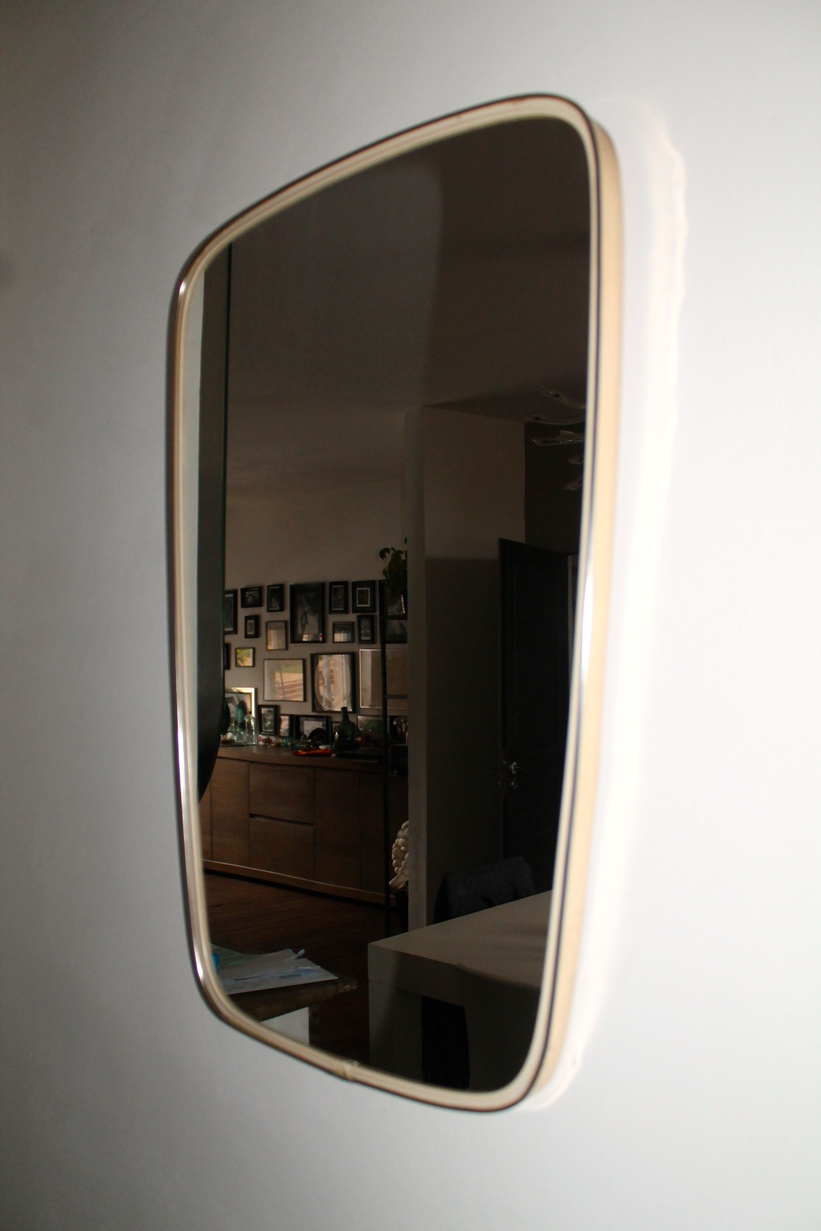 Vintage free form mirror, 29x56cm, 50's/60's