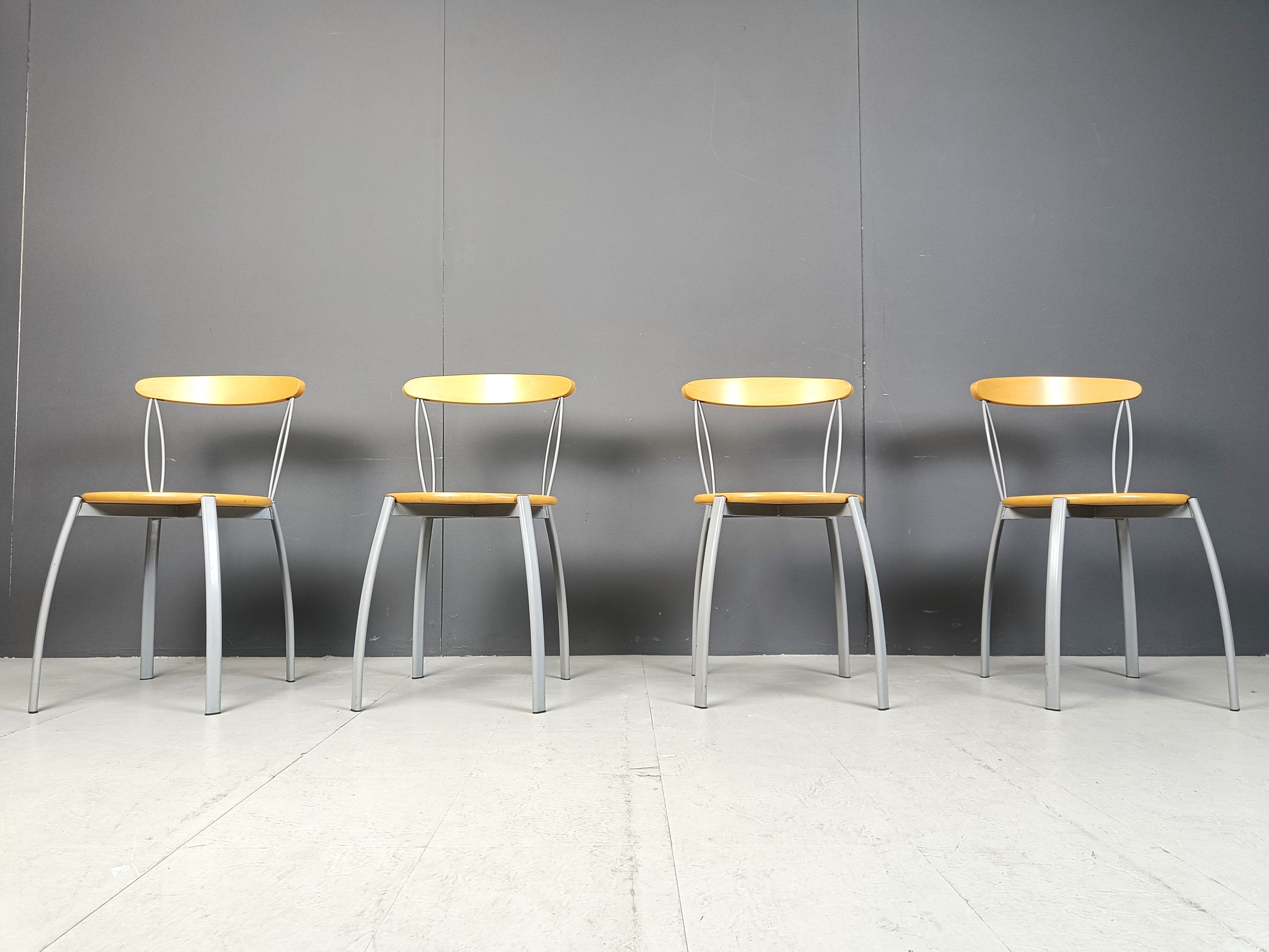 Vintage postmodern Italian dining chairs, 1990s