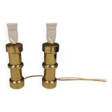 A set of beautiful brass table lamps. Danish and estimated from the 1970s.