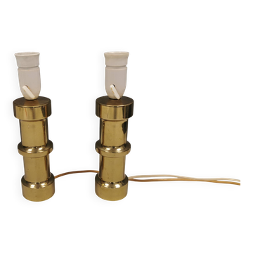 A set of beautiful brass table lamps. Danish and estimated from the 1970s.