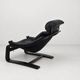 Kroken Armchair in Black Leather by Ake Fribytter for Roche Bobois