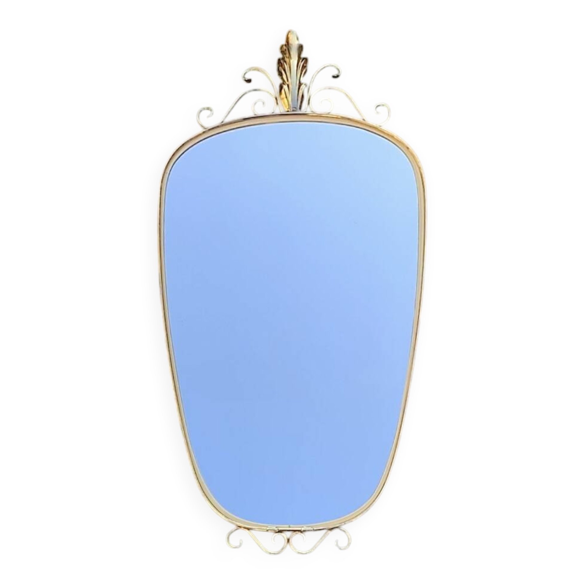 Antique wall mirror in gold metal – Free form –