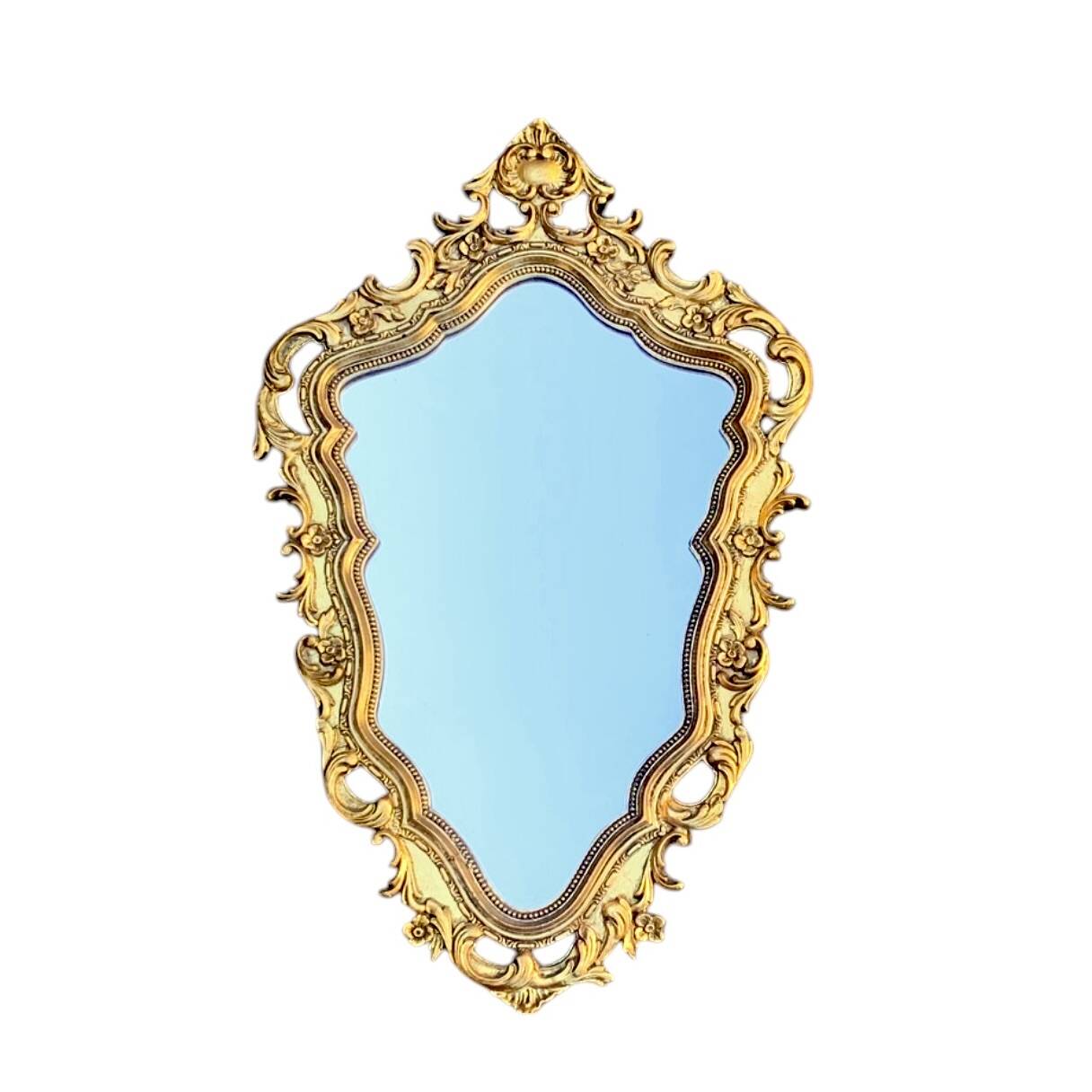 Old mirror in golden resin - 43 x 68 cm