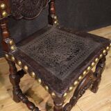 Pair of 18th-century antique Italian leather chairs