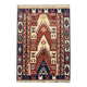 Antique Turkish Mihrabi Kilim Rug, Anatolian Geometric Rustic Carpet