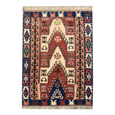 Tapis Kilim Mihrabi Turc Antique, Tapis Rustique Géométrique Anatolien