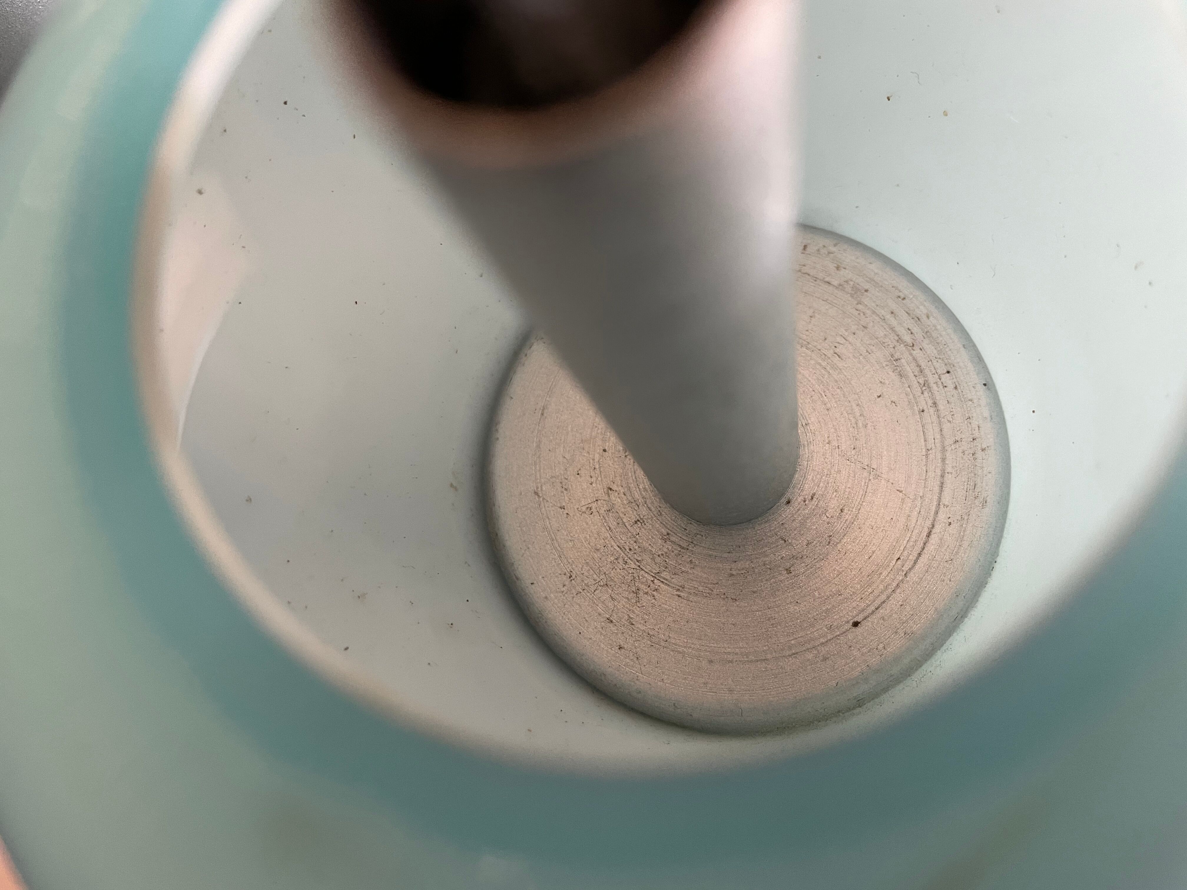 Vintage pendant lamp in blue opaline