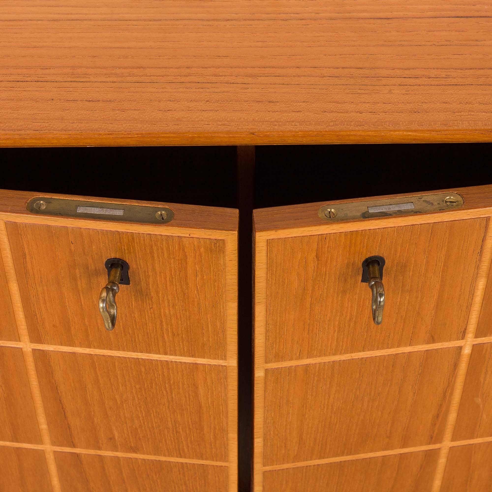 Fredrik A. Kayser teak free standing wall unit for Gustav Bahus, Norway 196