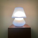 Vintage blue glass mushroom lamp
