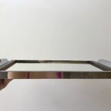 mirrored tray in chrome and wood 60s