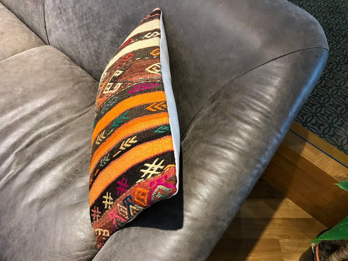Vintage Orange Lumbar Cushion Cover 40x60cm