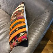 Vintage Orange Lumbar Cushion Cover 40x60cm