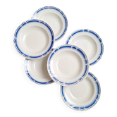 Assiettes creuses / Assiettes à salades Art Déco Badonviller bleu